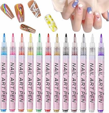 Nail Art Pens Set – 12 Colors