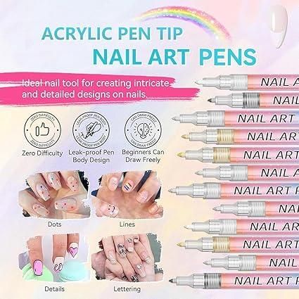 Nail Art Pens Set – 12 Colors